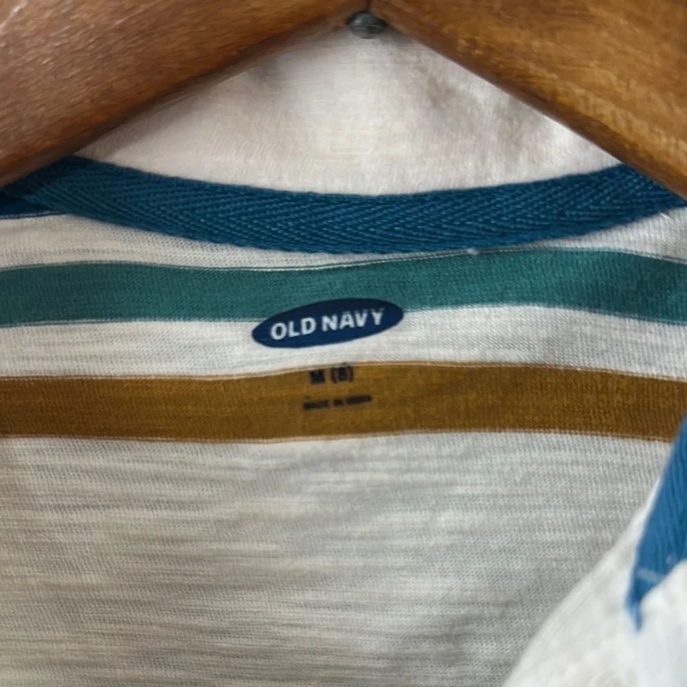 Old Navy Striped Polo Shirt Boy’s Short Sleeves Size 8 New